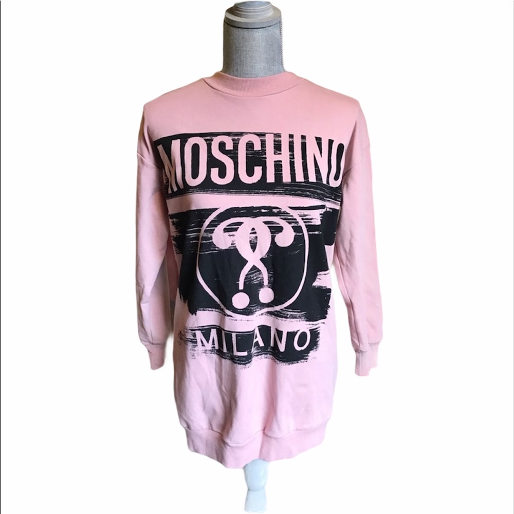 Moschino Pink and Black Logo Sweatshirt